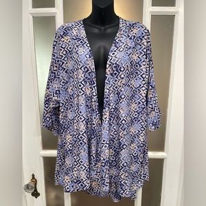 LulaRoe pretty purple print Kimono Sz L